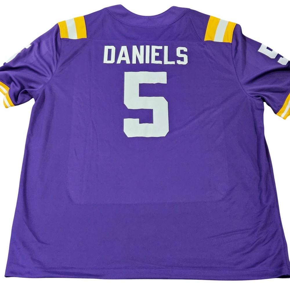NWOT Nike Mens XL Jayden Daniels #5 Blank‎ Front LSU Tigers Football Jersey